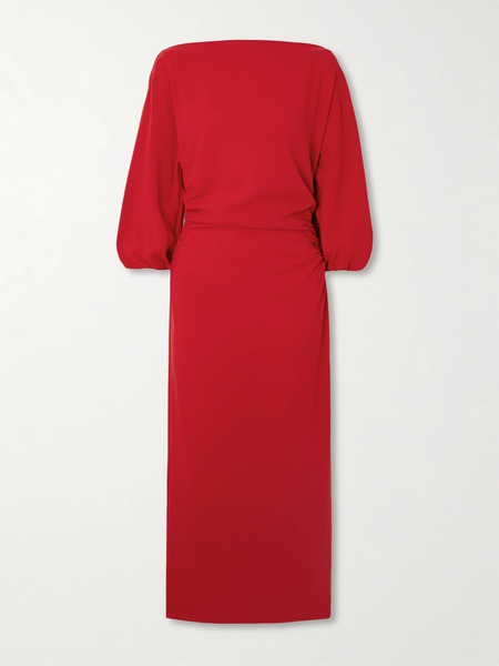  Bernadette Bernadette - Ezra Ruched Crepe Midi Dress - Red 