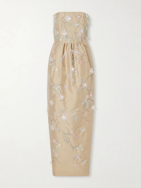  Bernadette Bernadette - Lena Embellished Taffeta Gown - Beige 