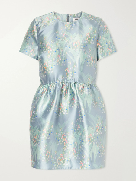  Bernadette Bernadette - Lily Of The Valley Crepe Mini Dress - Blue 
