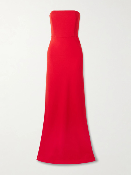  Bernadette Bernadette - Luna Strapless Crepe Gown - Red 