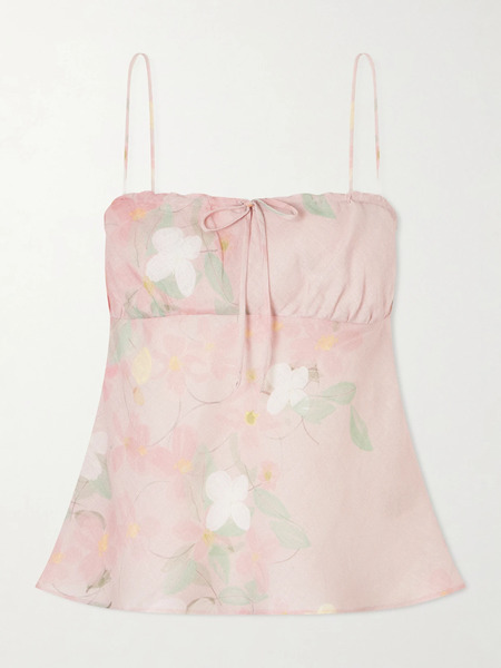  Bernadette Bernadette - Riri Floral-print Linen Camisole - Pink 