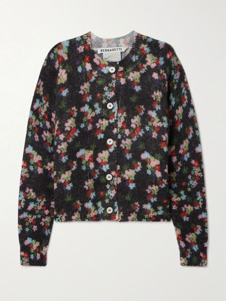  Bernadette Bernadette - Violetta Floral-print Mohair-blend Cardigan - Black 