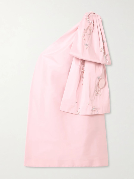  Bernadette Bernadette - Winnie One-shoulder Bow-detailed Embellished Taffeta Mini Dress - Pink 