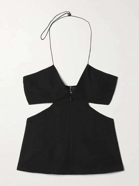  Bettter Bettter - Capote Cutout Wool-blend And Satin Halterneck Top - Black 