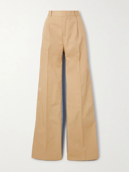  Bettter Bettter - Denitrouser Pleated Cotton-twill And Denim Straight-leg Pants - Camel 