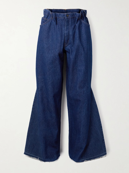  Bettter Bettter - + Net Sustain Frayed High-rise Wide-leg Jeans - Blue 