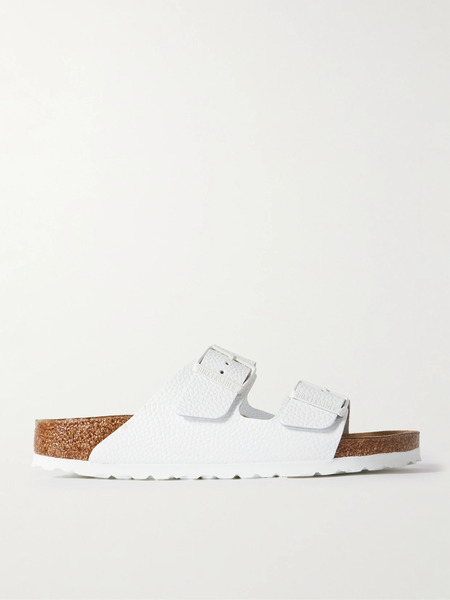  Birkenstock Birkenstock - Arizona Textured-leather Sandals - White 