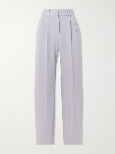  Blazé Milano Blazé Milano - Fox Pleated Wool Tapered Pants - Light Blue 