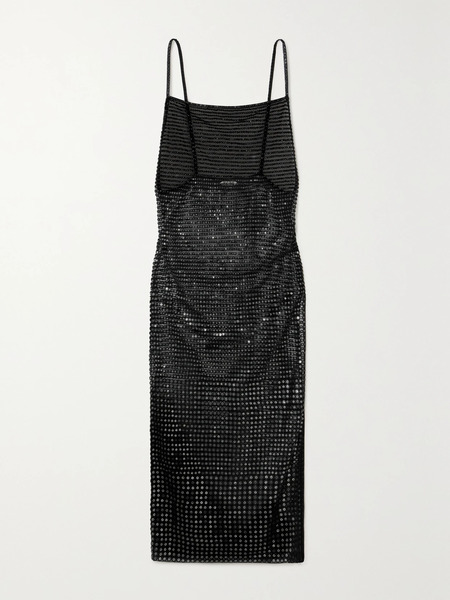  Bode Bode - Crescendo Open-back Sequined Mesh Midi Dress - Black 