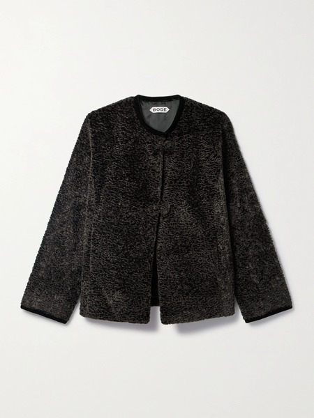  Bode Bode - Fitchberg Faux Shearling Jacket - Black 