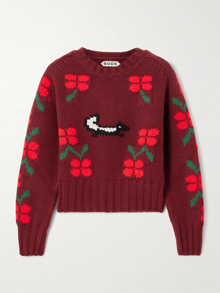  Bode Bode - Intarsia-knit Wool Sweater - Red 