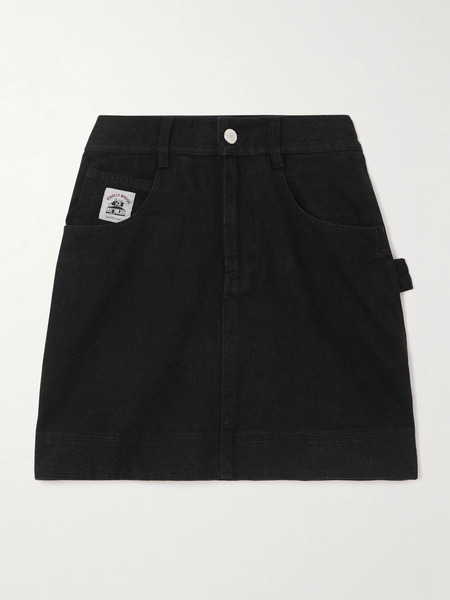  Bode Bode - Knolly Brook Embroidered Denim Mini Skirt - Black 
