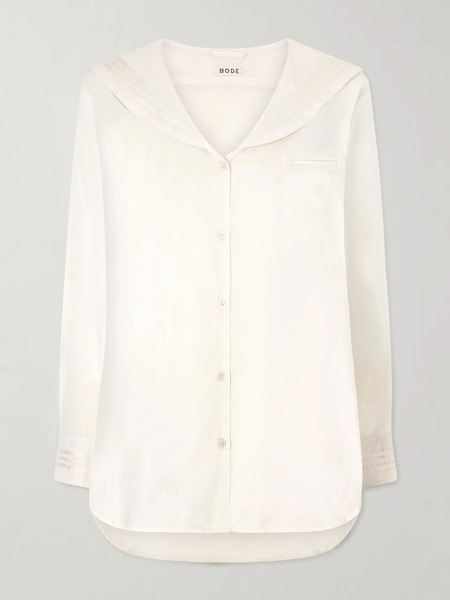  Bode Bode - Marina Cotton-voile Shirt - Ivory 