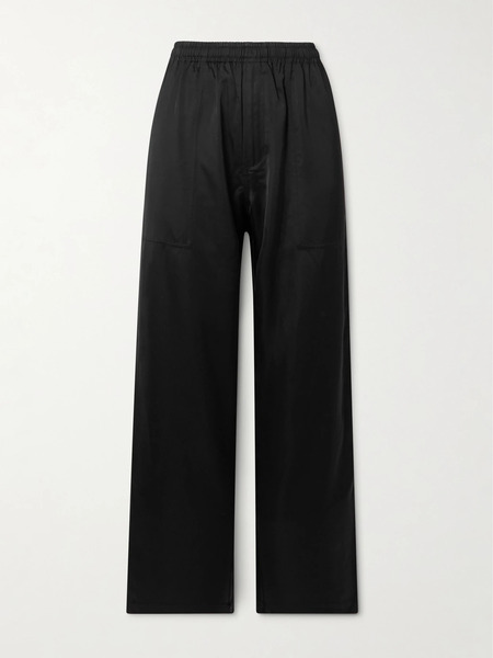  Bode Bode - Satin Wide-leg Track Pants - Black 