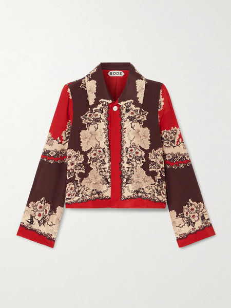  Bode Bode - Storybook Printed Silk Jacket - Red 