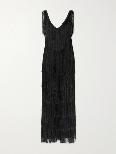  Bode Bode - Sweeper Fringed Silk Jumpsuit - Black 