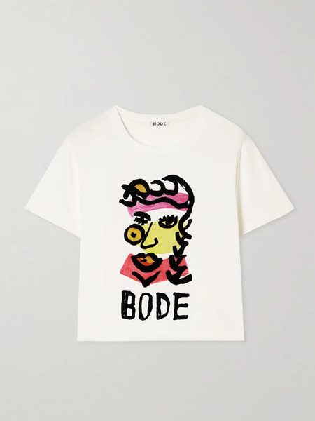  Bode Bode - Visage Printed Cotton-jersey T-shirt - Cream 