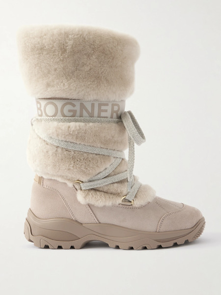  Bogner Bogner - Alta Badia Shearling And Suede Ankle Boots - Ivory 
