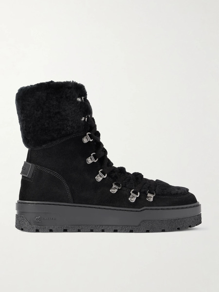  Bogner Bogner - Calgary Shearling-trimmed Suede Ankle Boots - Black 