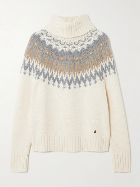  Bogner Bogner - Ingrid Fair Isle Cashmere Turtleneck Sweater - Ivory 
