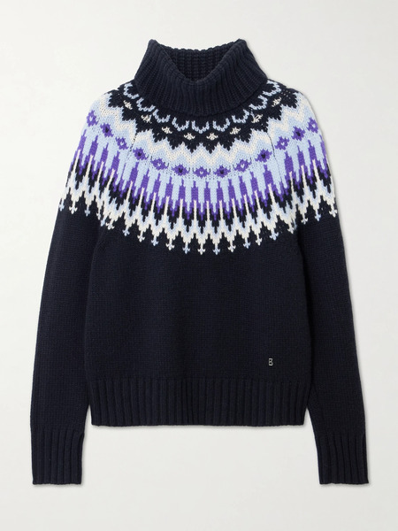  Bogner Bogner - Ingrid Fair Isle Cashmere Turtleneck Sweater - Navy 