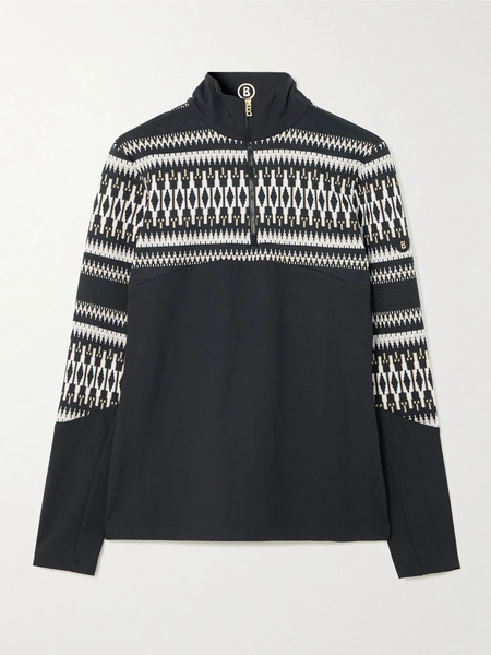  Bogner Bogner - Jelissa Fair Isle Jacquard-trimmed Stretch-jersey Base Layer - Black 