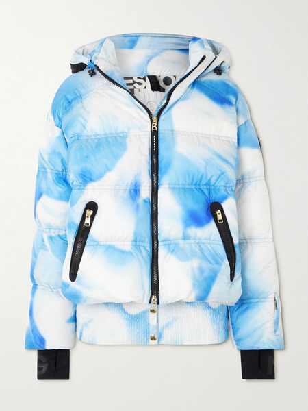  Bogner Bogner - Kelly Hooded Printed Quilted Ski Jacket - Light Blue 