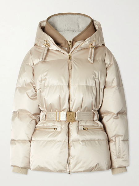 Bogner Bogner - Lyra-ld Hooded Belted Layered Down Jacket - Ivory 