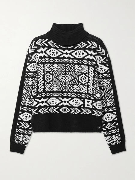  Bogner Bogner - Nadin Fair Isle Appliquéd Wool-jacquard Turtleneck Sweater - Black 