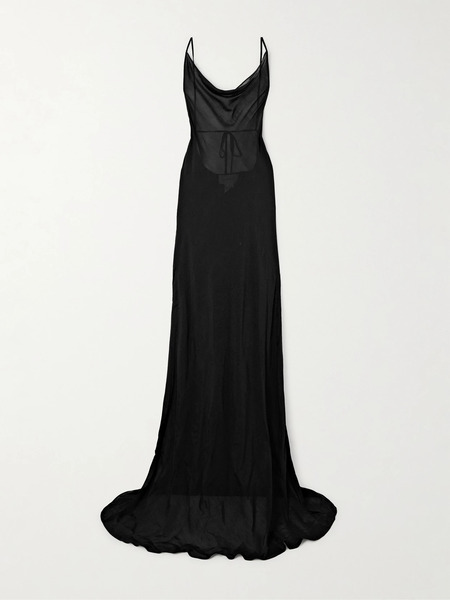  Bondi Born Bondi Born - Open-back Voile Maxi Dress - Black 