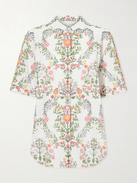  Borgo De Nor Borgo De Nor - Akari Printed Broderie Anglaise Cotton Shirt - Multi 
