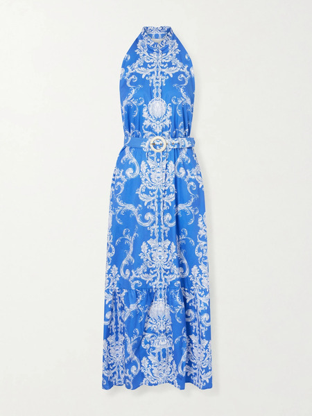  Borgo De Nor Borgo De Nor - Biba Floral-printed Cotton Maxi Dress - Blue 