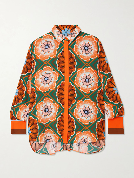  Borgo De Nor Borgo De Nor - Nova Printed Crepe Shirt - Orange 
