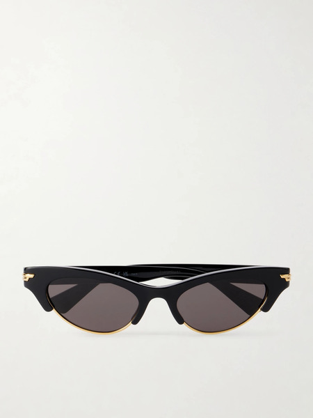  Bottega Veneta Eyewear Bottega Veneta Eyewear - Cat-eye Acetate Sunglasses - Black 
