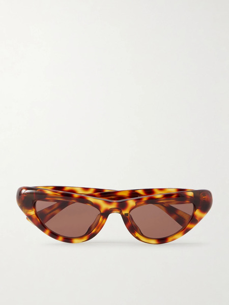  Bottega Veneta Eyewear Bottega Veneta Eyewear - Curvy Cat-eye Acetate Sunglasses - Leopard Print 