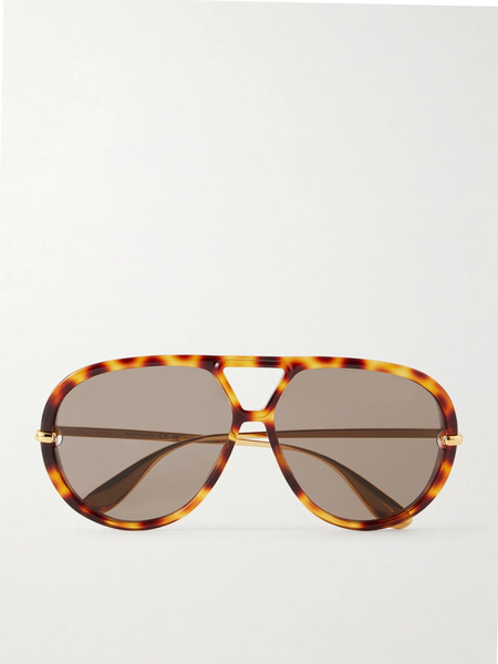  Bottega Veneta Eyewear Bottega Veneta Eyewear - Drop Aviator-style Acetate Sunglasses - Leopard Print 