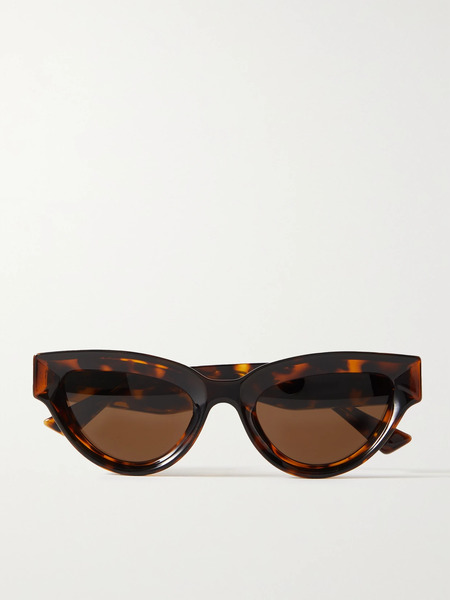  Bottega Veneta Eyewear Bottega Veneta Eyewear - Injection Cat-eye Tortoiseshell Acetate Sunglasses - One Size 