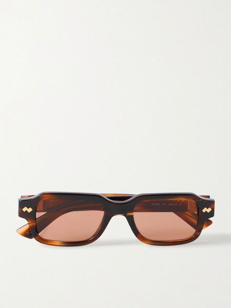  Bottega Veneta Eyewear Bottega Veneta Eyewear - Intrecciato Rectangular-frame Tortoiseshell Acetate Sunglasses - One Size 
