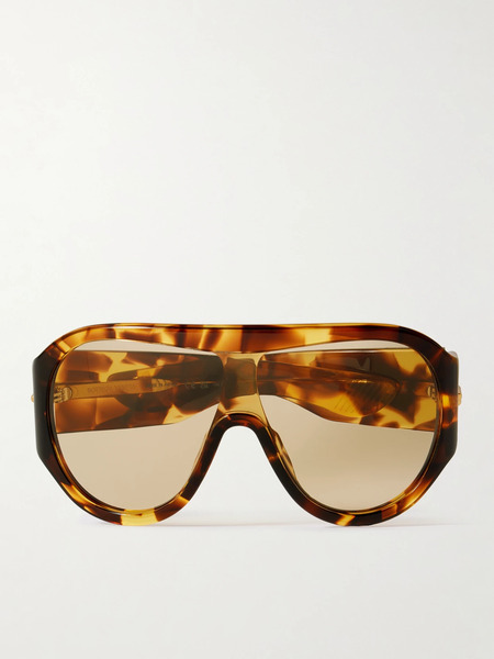  Bottega Veneta Eyewear Bottega Veneta Eyewear - Oversized Aviator-style Tortoiseshell Acetate Sunglasses - One Size 