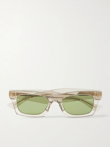  Bottega Veneta Eyewear Bottega Veneta Eyewear - Ribbon Square-frame Acetate Sunglasses - Clear 