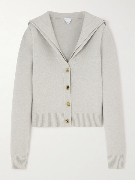  Bottega Veneta Bottega Veneta - Layered Wool Cardigan - Gray 