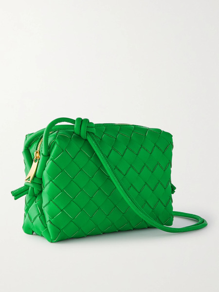  Bottega Veneta Bottega Veneta - Loop Small Intrecciato Leather Shoulder Bag - Green 