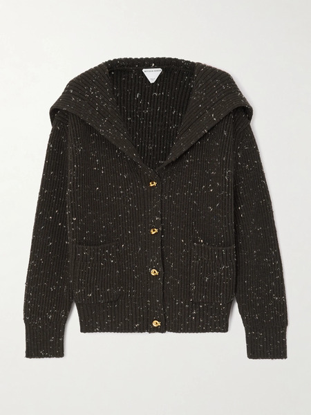  Bottega Veneta Bottega Veneta - Ribbed Wool-blend Cardigan - Brown 