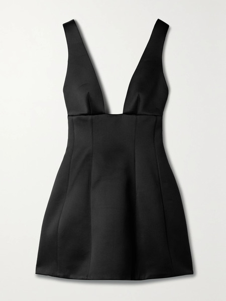  Brandon Maxwell Brandon Maxwell - Silk-satin Mini Dress - Black 