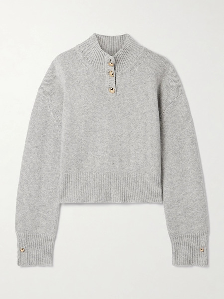  Brandon Maxwell Brandon Maxwell - The Rowe Cropped Recycled-cashmere Sweater - Gray 