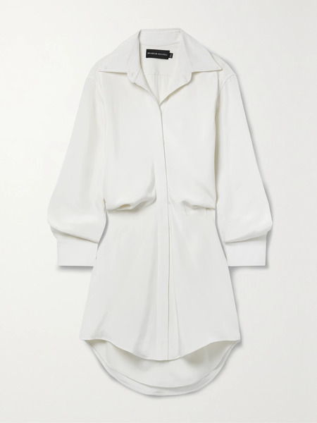  Brandon Maxwell Brandon Maxwell - The Vera Silk-crepe Mini Shirt Dress - Ivory 