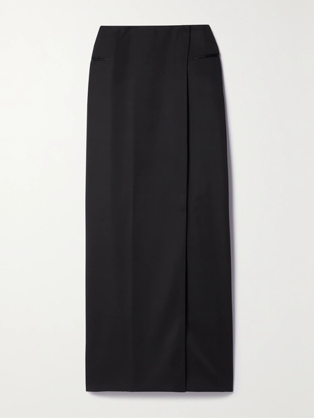  Brioni Brioni - Barathea Gaia Wool Maxi Wrap Skirt - Black 