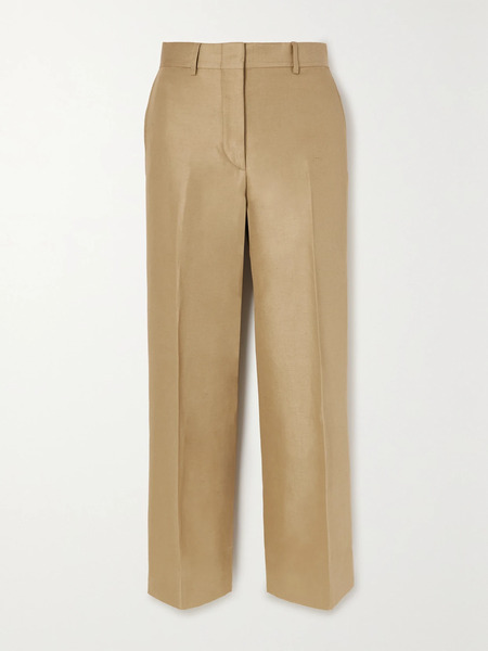  Brioni Brioni - Cotton, Linen And Silk-blend Twill Straight-leg Pants - Tan 