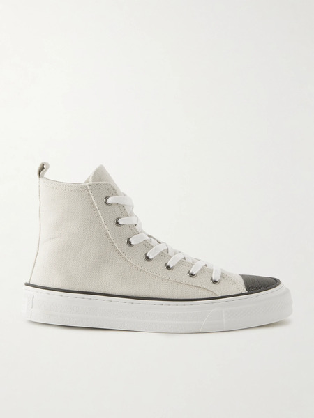  Brunello Cucinelli Brunello Cucinelli - Bead-embellished Canvas Sneakers - Silver 