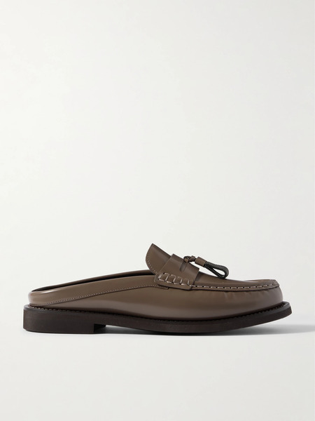  Brunello Cucinelli Brunello Cucinelli - Bead-embellished Leather Loafers - Dark Brown 